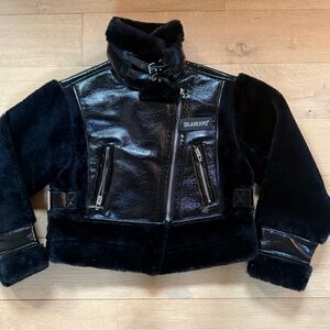 Blank NYC Shiny Black Bomber Jacket